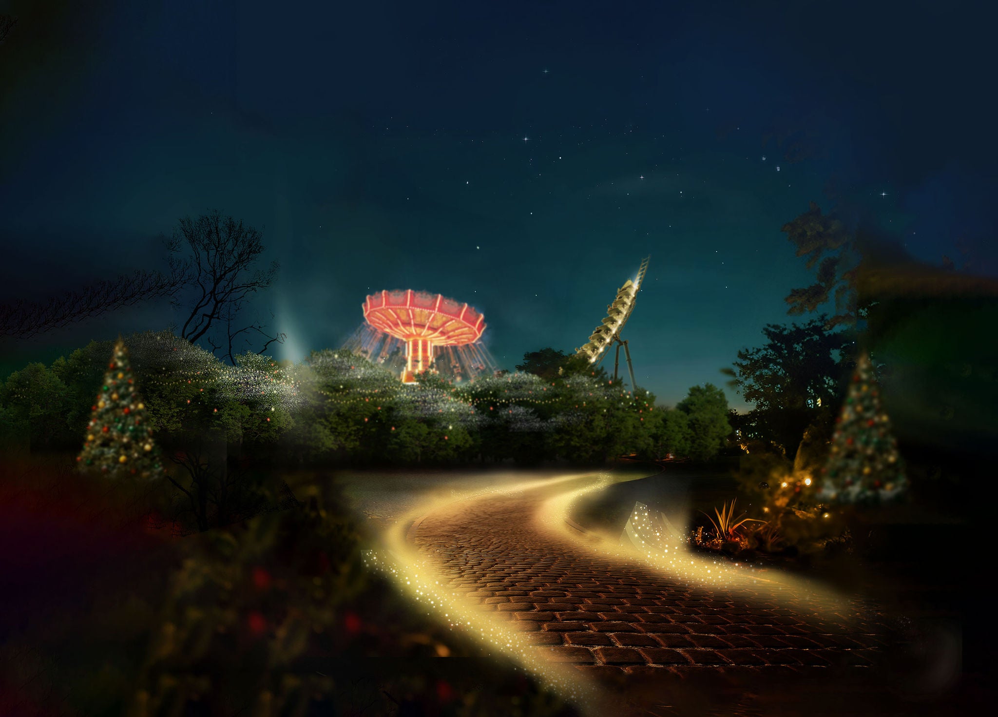 Globe, Amazonia, Boomerang, une girafe, un perroquet, des flamant roses, nuages, le logo du trip advisor award