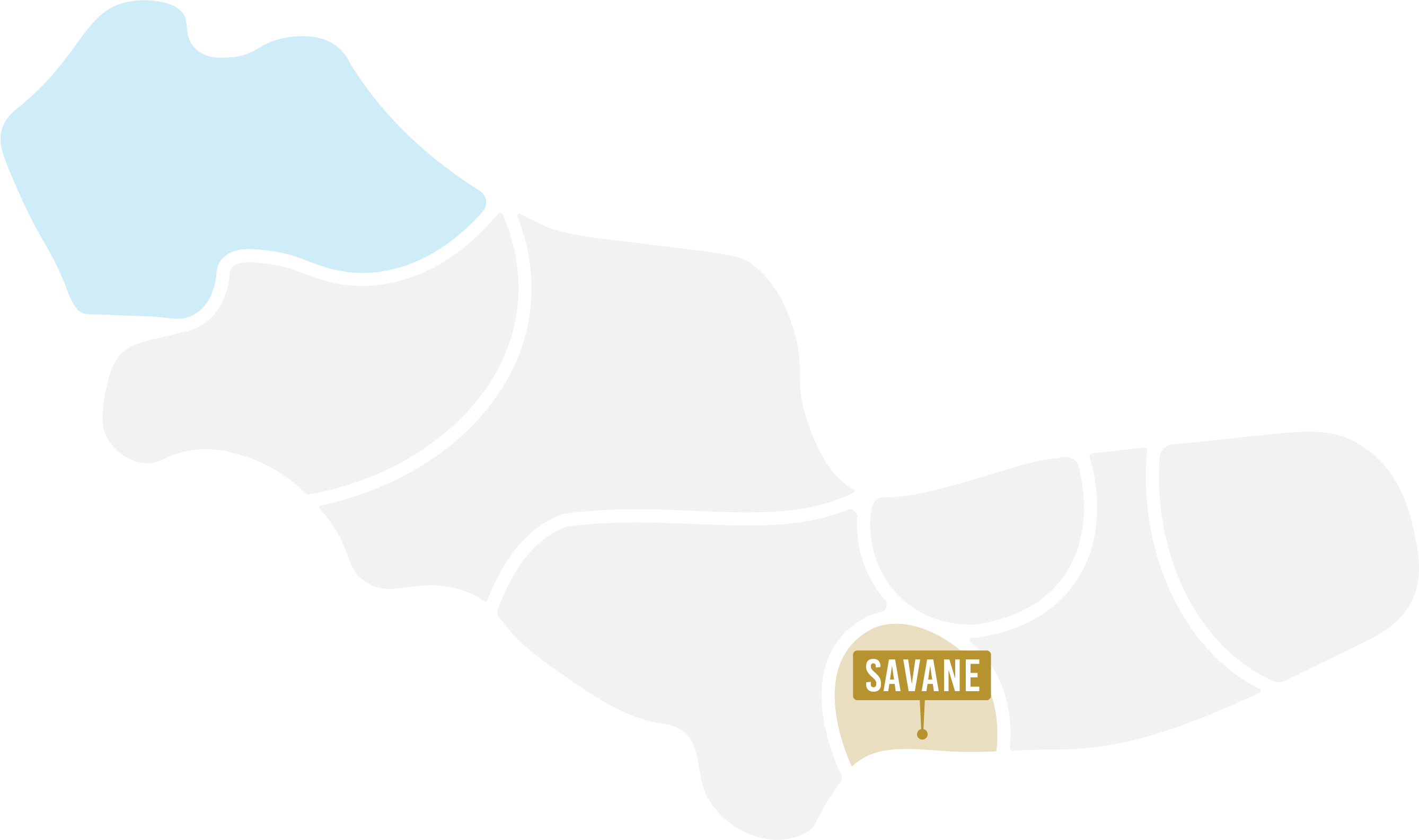 Kaart met de ligging van Savanne.
