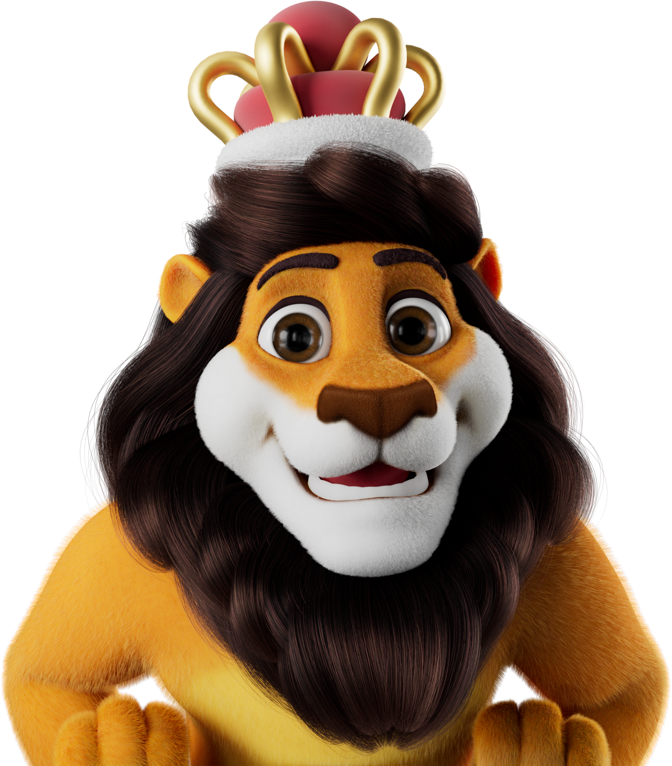 Koning Leeuw gluurt over de rand.