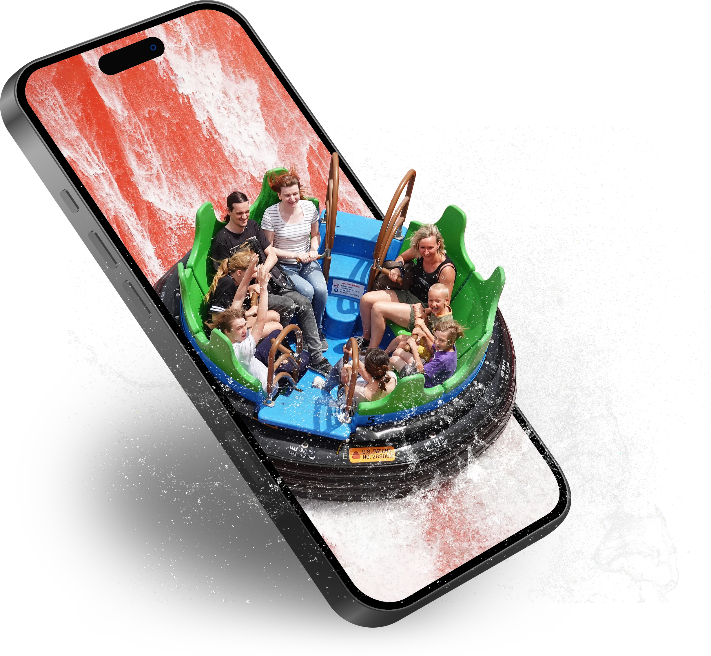 Amazonia boot glijdt uit de smartphone applicatie.